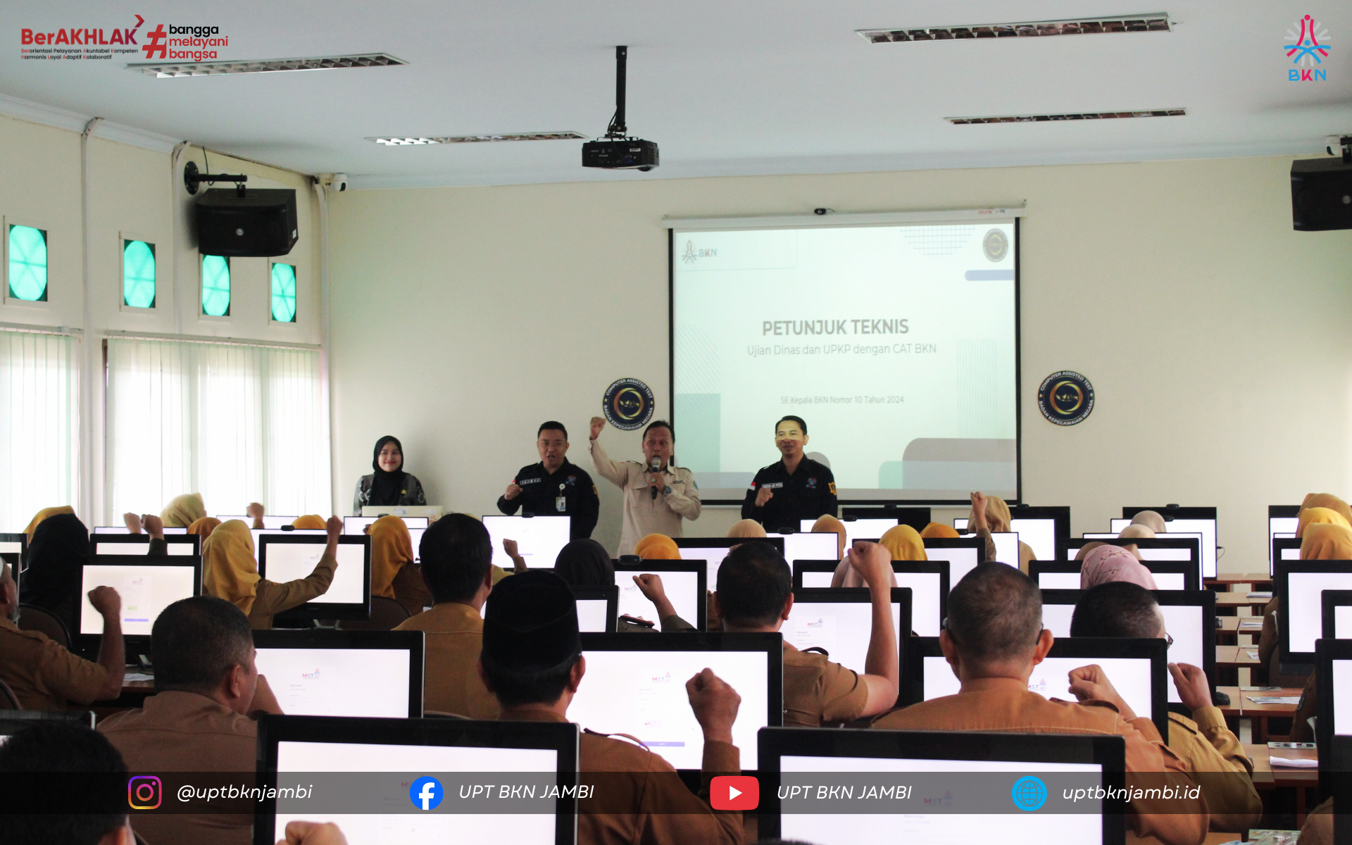 PNS di Lingkungan Pemerintah Kabupaten Batang Hari mengikuti Ujian Dinas Tingkat I, II dan Ujian Penyesuaian Kenaikan Pangkat di UPT BKN Jambi