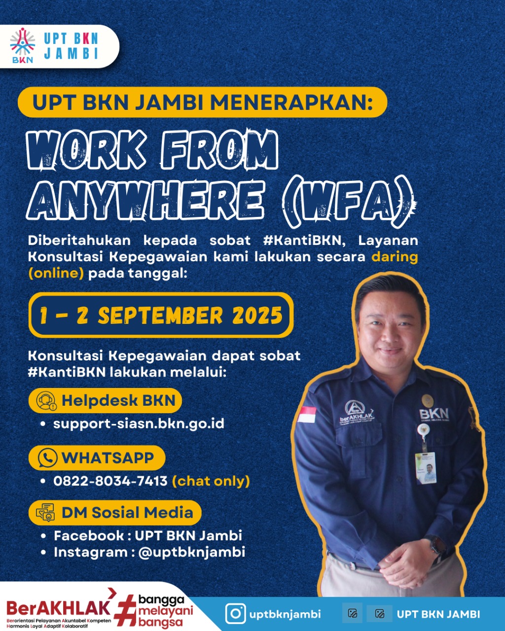 Pengumuman terkait Penerapan Work From Anywhere di UPT BKN Jambi